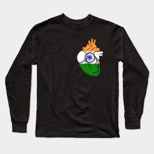 Indian flag heart Long Sleeve T-Shirt